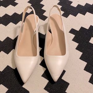 Cream Everlane Sling Sandals